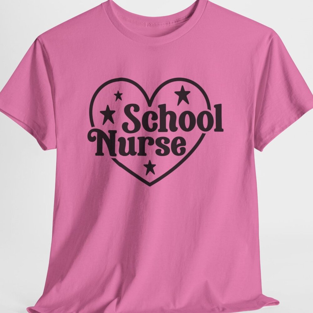 School Nurse inside a Heart Graphic Black Design Print Tee Unisex